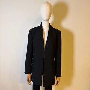 Banana Republic Black Open Front Longline Blazer Jacket - 12 Petite